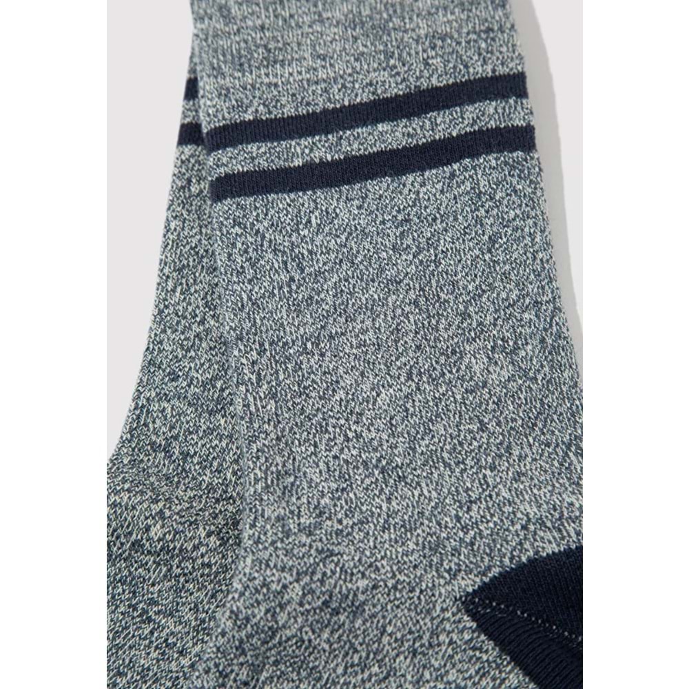 Mavi Şerit Baskılı Unisex Çorap