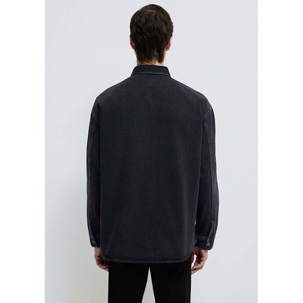 Mavi M0210588-85622 Aidan Mavi Black Antrasit Jean Gömlek Erkek Gömlek