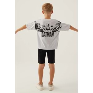 Batman Lisanslı L1692 With Emblem T-Shirt ve Kapri Alt Üst Erkek Çocuk Takımı