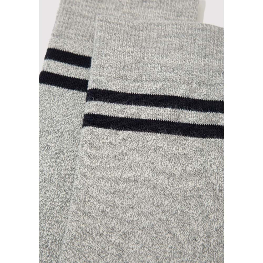 Mavi Şerit Baskılı Unisex Çorap