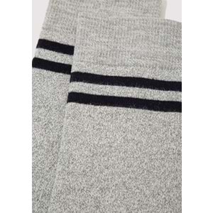 Mavi Şerit Baskılı Unisex Çorap