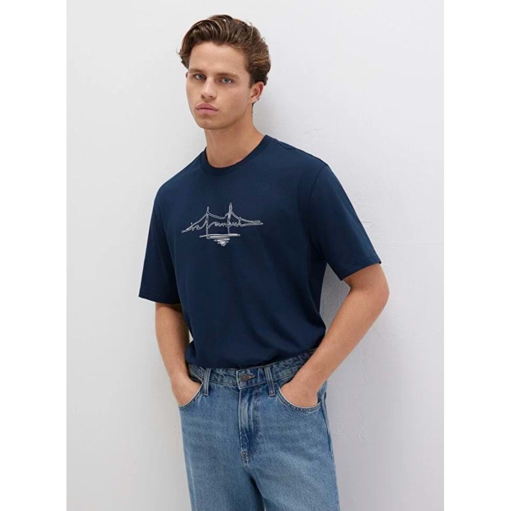 Mavi M0611881-70490 İstanbul Nakışlı Tişört Erkek T-Shirt