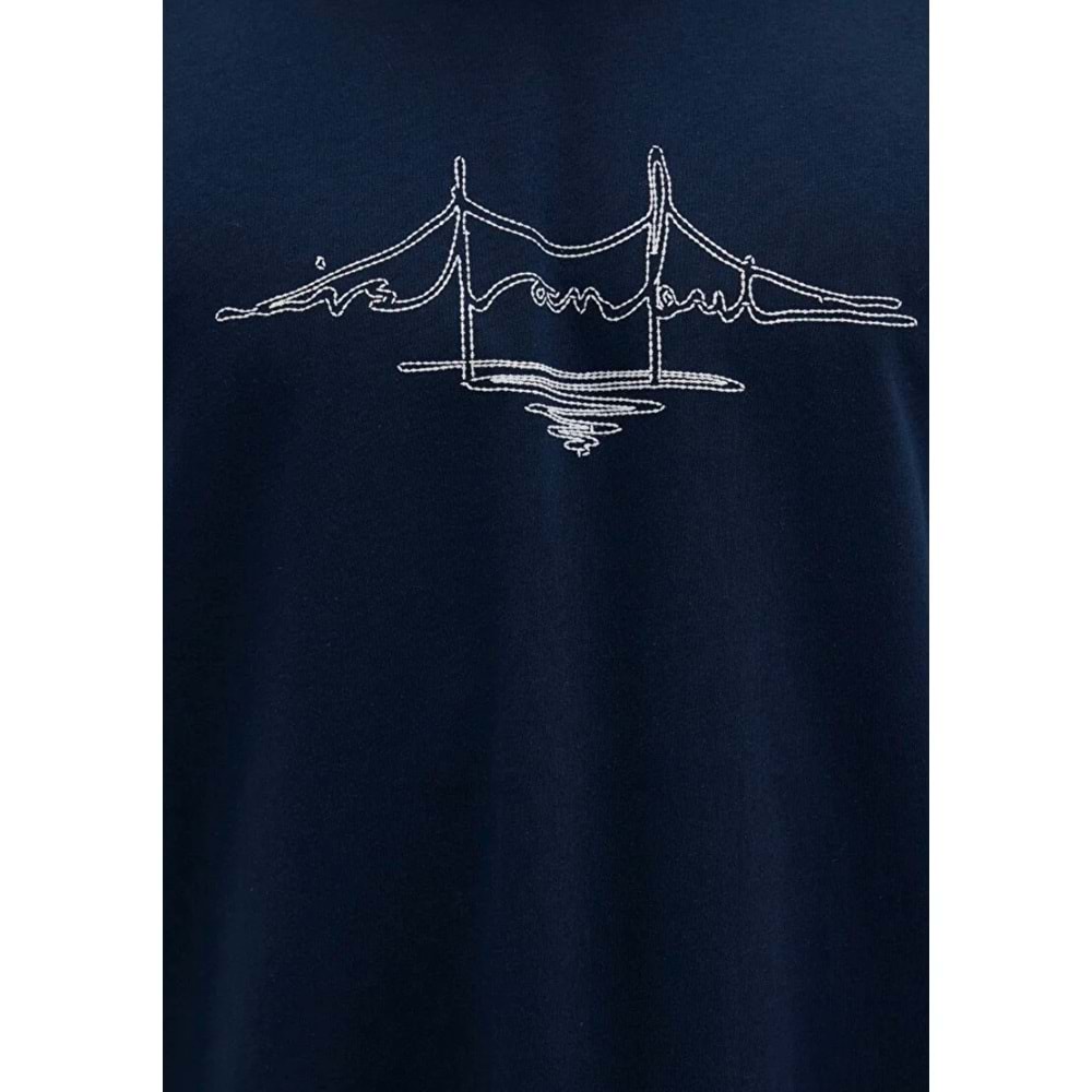 Mavi M0611881-70490 İstanbul Nakışlı Tişört Erkek T-Shirt