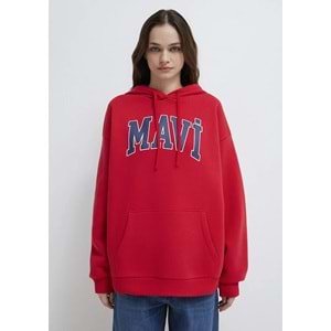 Mavi M1600361-82054 Mavi Logo Baskılı Kapüşonlu Kadın Sweatshirt
