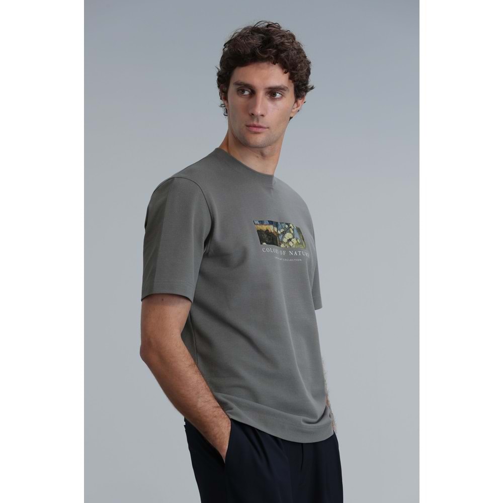 Lufian 111020193 Bıanca Modern Grafik Tişört Erkek T-Shirt