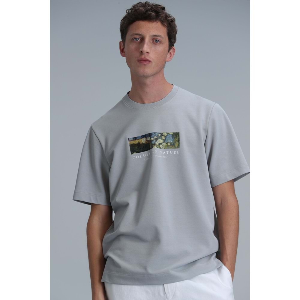 Lufian 111020193 Bıanca Modern Grafik Tişört Erkek T-Shirt