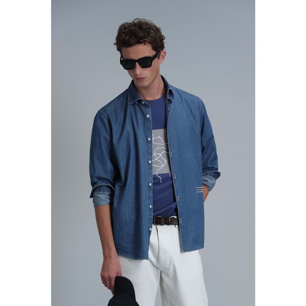 Lufian 111020205 Nally Modern Grafik T- Shirt Erkek T-Shirt