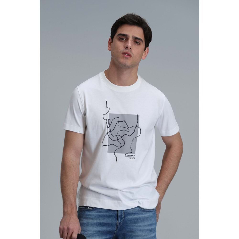 Lufian 111020205 Nally Modern Grafik T- Shirt Erkek T-Shirt