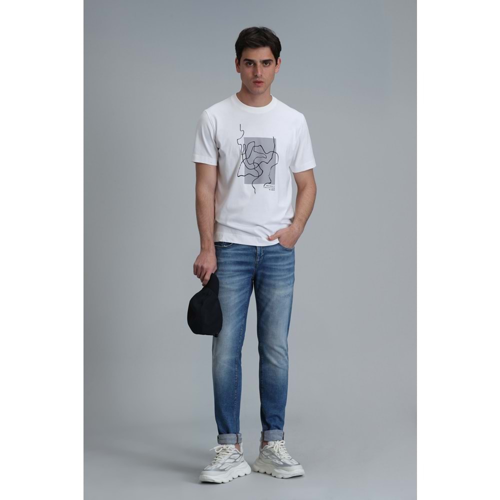 Lufian 111020205 Nally Modern Grafik T- Shirt Erkek T-Shirt