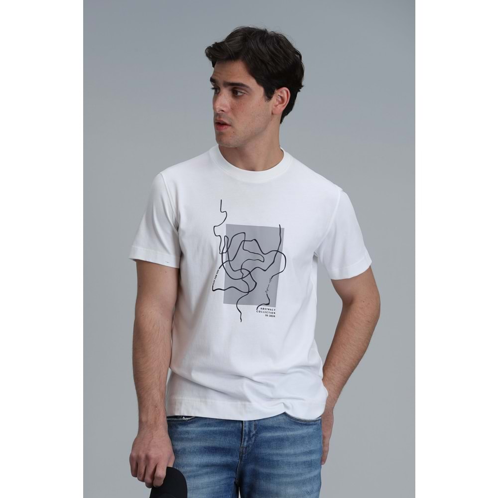 Lufian 111020205 Nally Modern Grafik T- Shirt Erkek T-Shirt