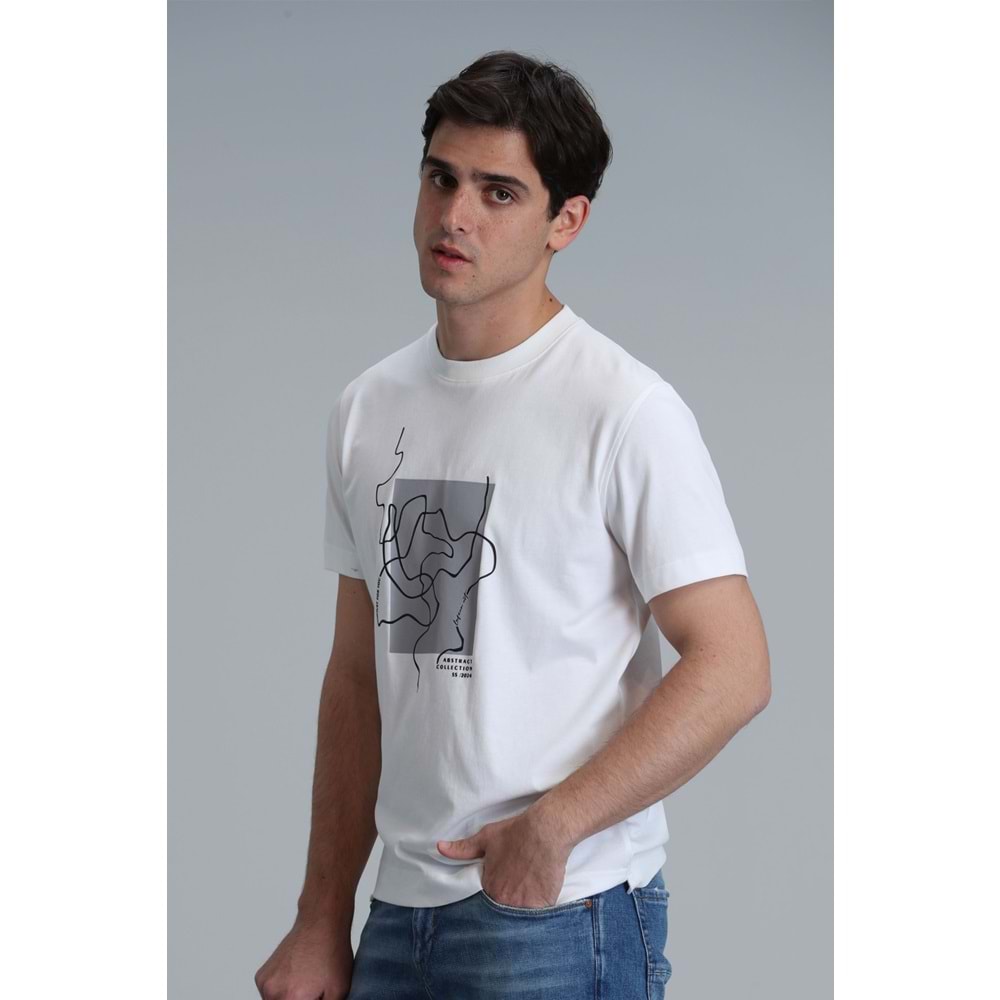 Lufian 111020205 Nally Modern Grafik T- Shirt Erkek T-Shirt
