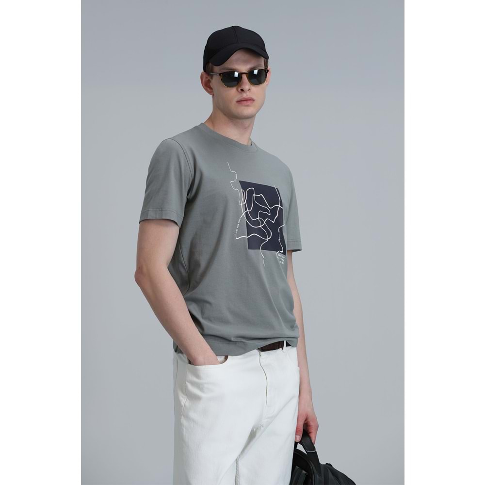 Lufian 111020205 Nally Modern Grafik T- Shirt Erkek T-Shirt