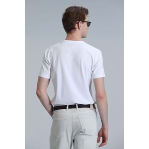 Lufian 111020224 Tuna V Yaka Modern Grafik T- Shirt Erkek Tişort