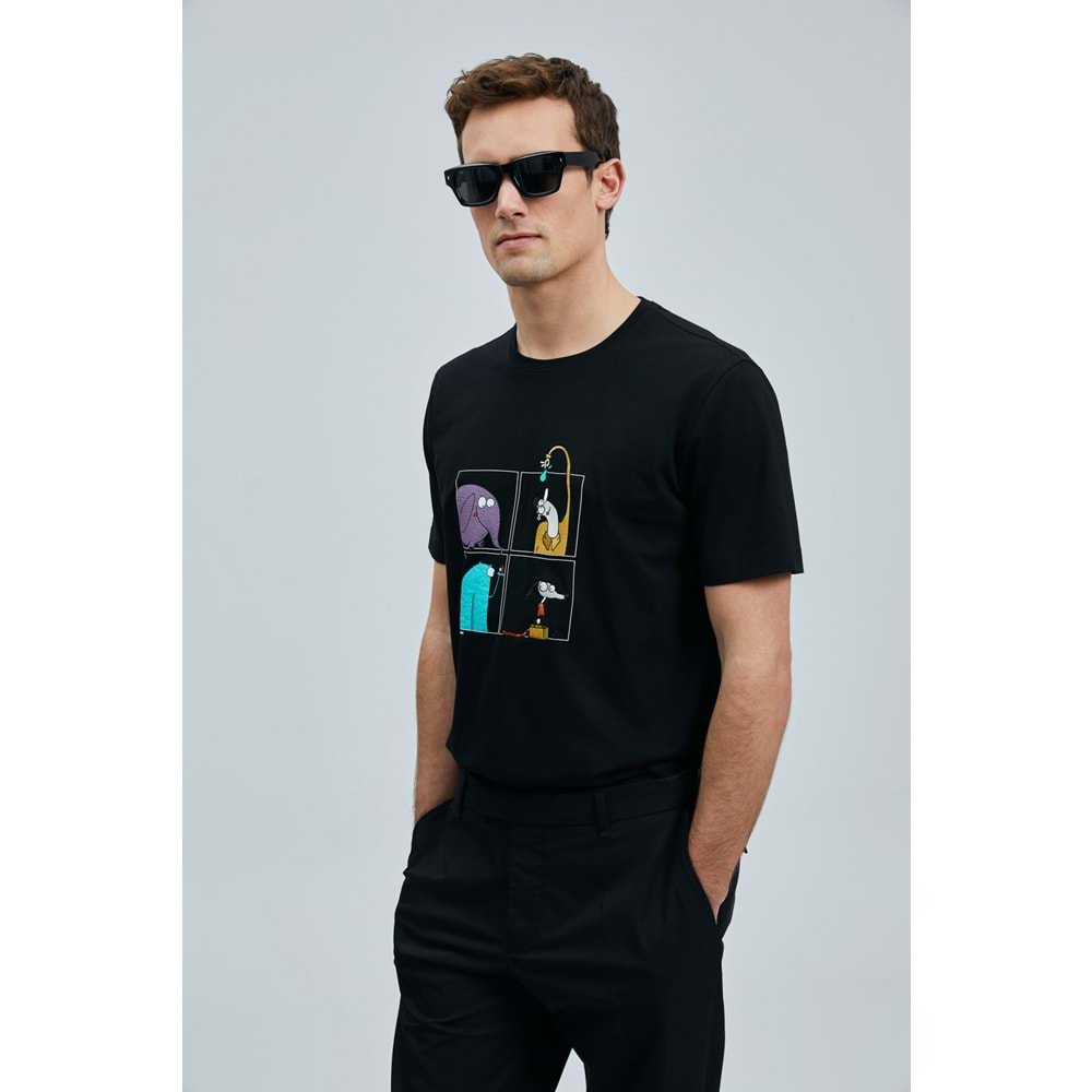 Lufian 111020254 Funky Modern Grafik Tişort Erkek T-Shirt