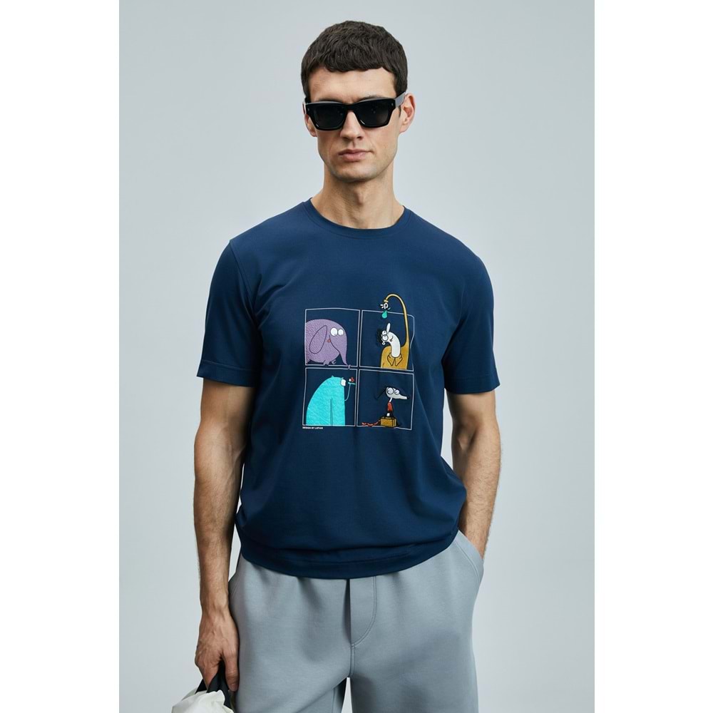 Lufian 111020254 Funky Modern Grafik Tişort Erkek T-Shirt