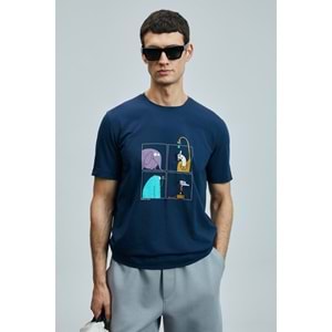Lufian 111020254 Funky Modern Grafik Tişort Erkek T-Shirt