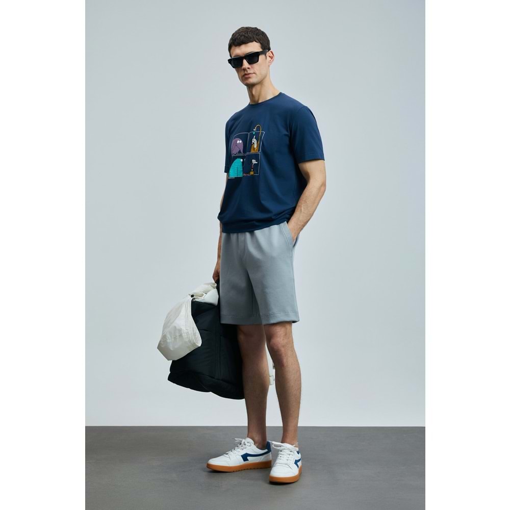 Lufian 111020254 Funky Modern Grafik Tişort Erkek T-Shirt