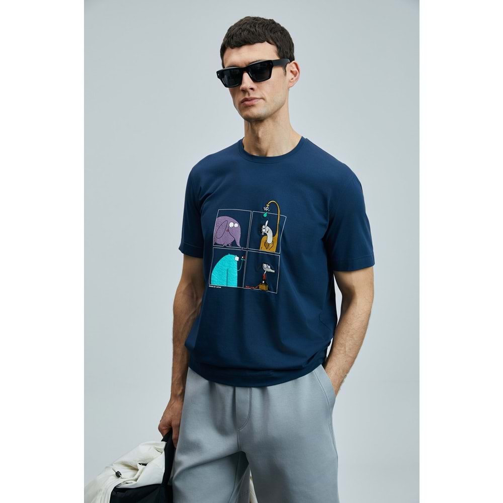 Lufian 111020254 Funky Modern Grafik Tişort Erkek T-Shirt