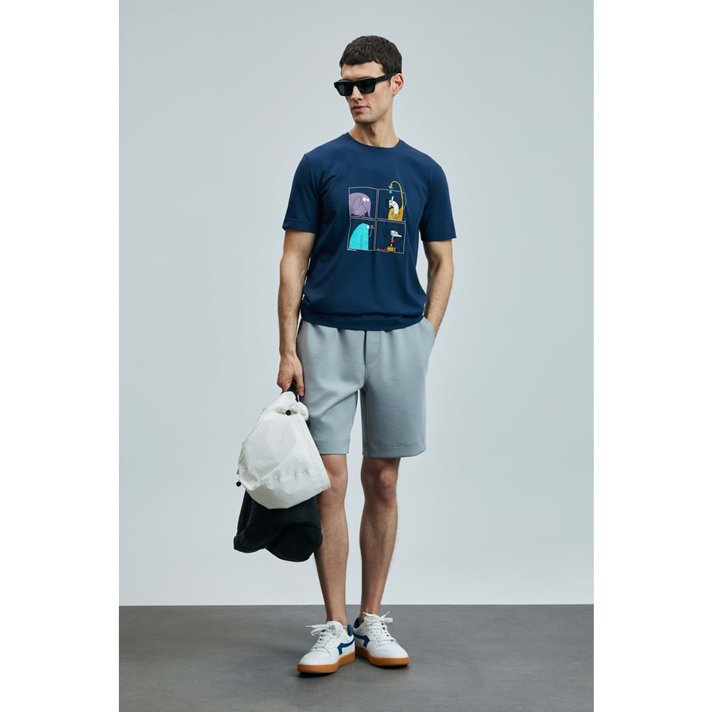 Lufian 111020254 Funky Modern Grafik Tişort Erkek T-Shirt
