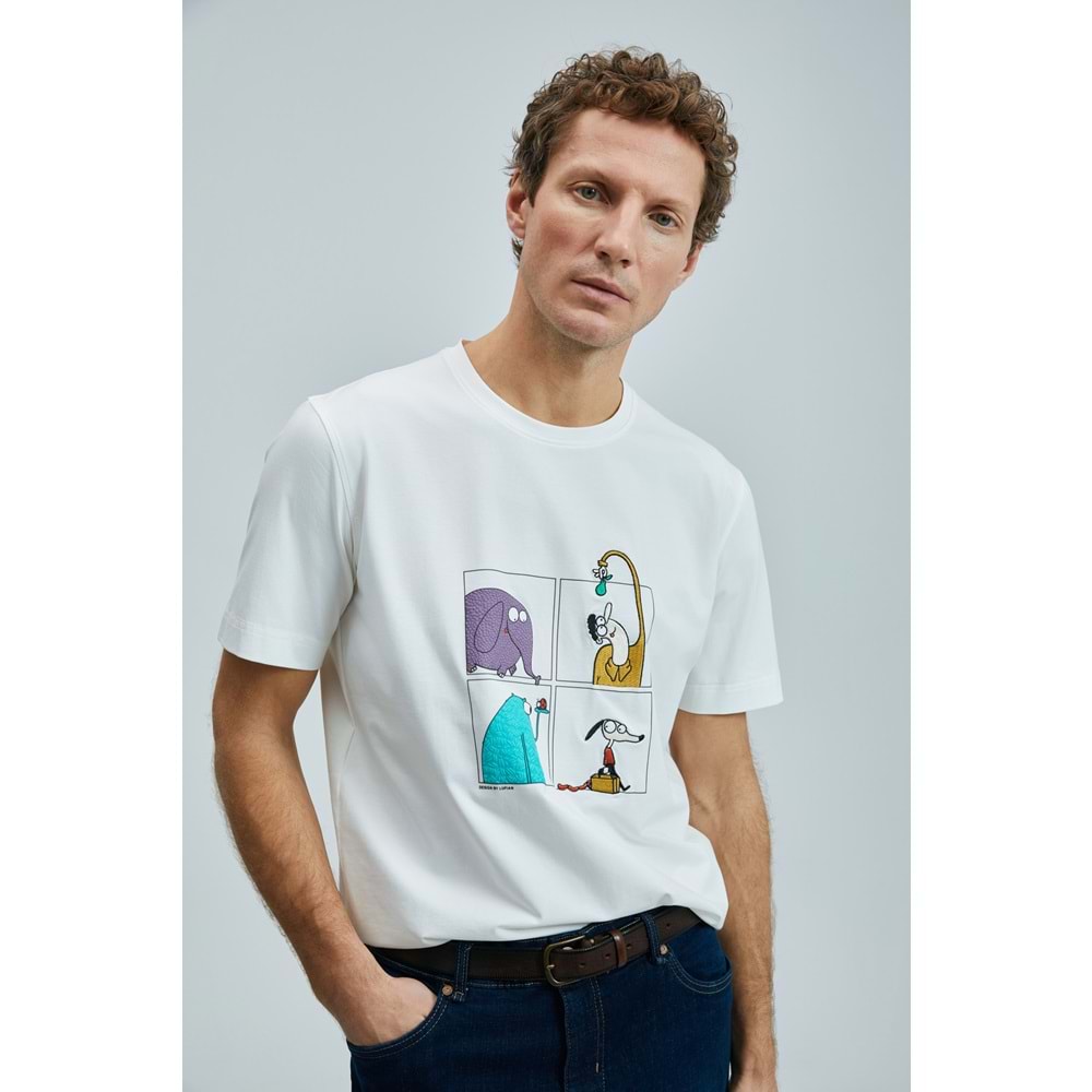 Lufian 111020254 Funky Modern Grafik Tişort Erkek T-Shirt