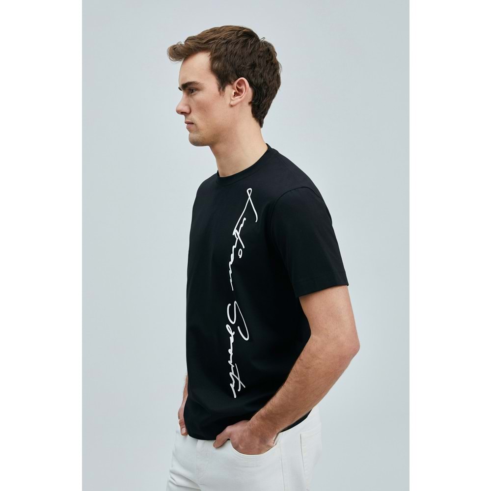 Lufian 111020231 Justin Modern Grafik Tişort Erkek T-Shirt