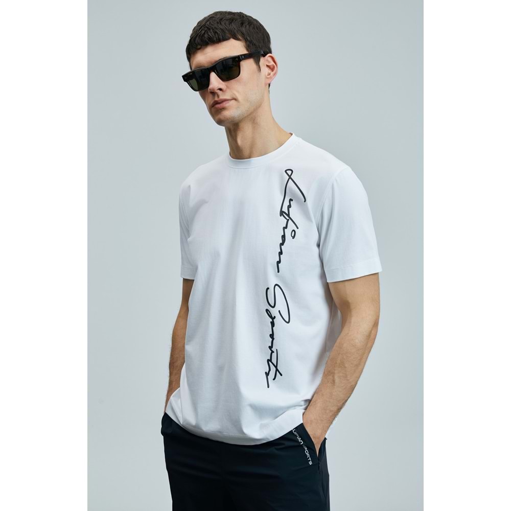 Lufian 111020231 Justin Modern Grafik Tişort Erkek T-Shirt