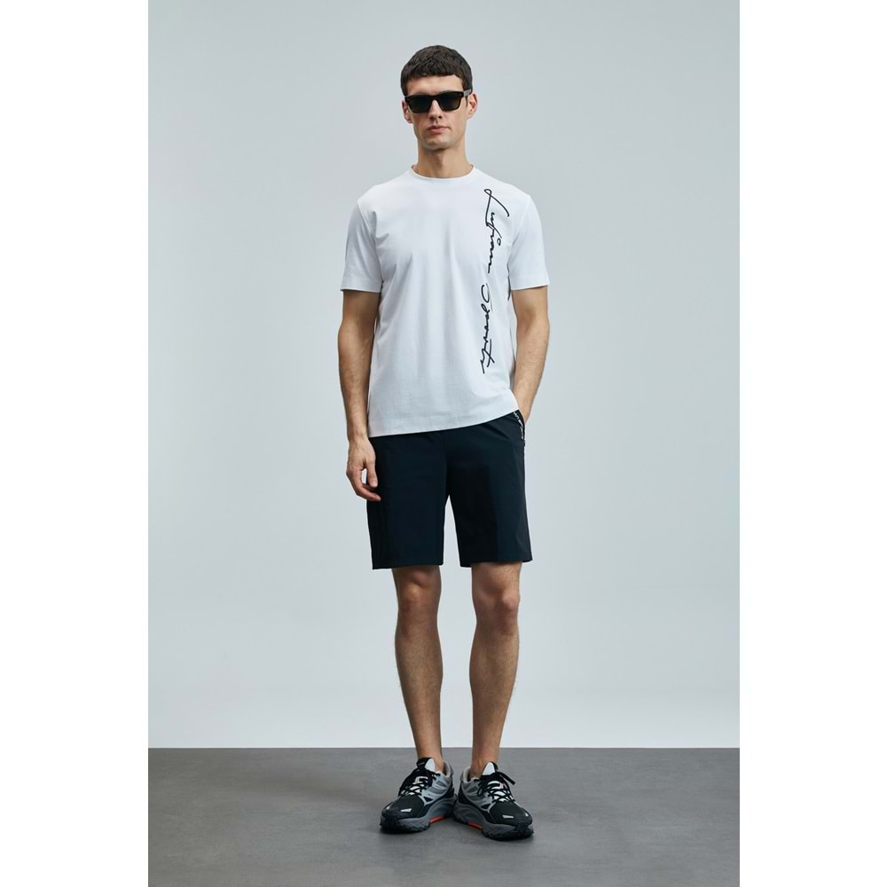 Lufian 111020231 Justin Modern Grafik Tişort Erkek T-Shirt