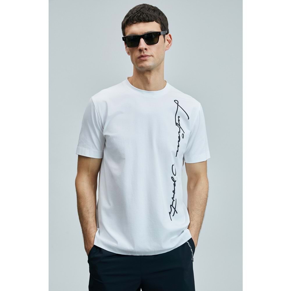 Lufian 111020231 Justin Modern Grafik Tişort Erkek T-Shirt