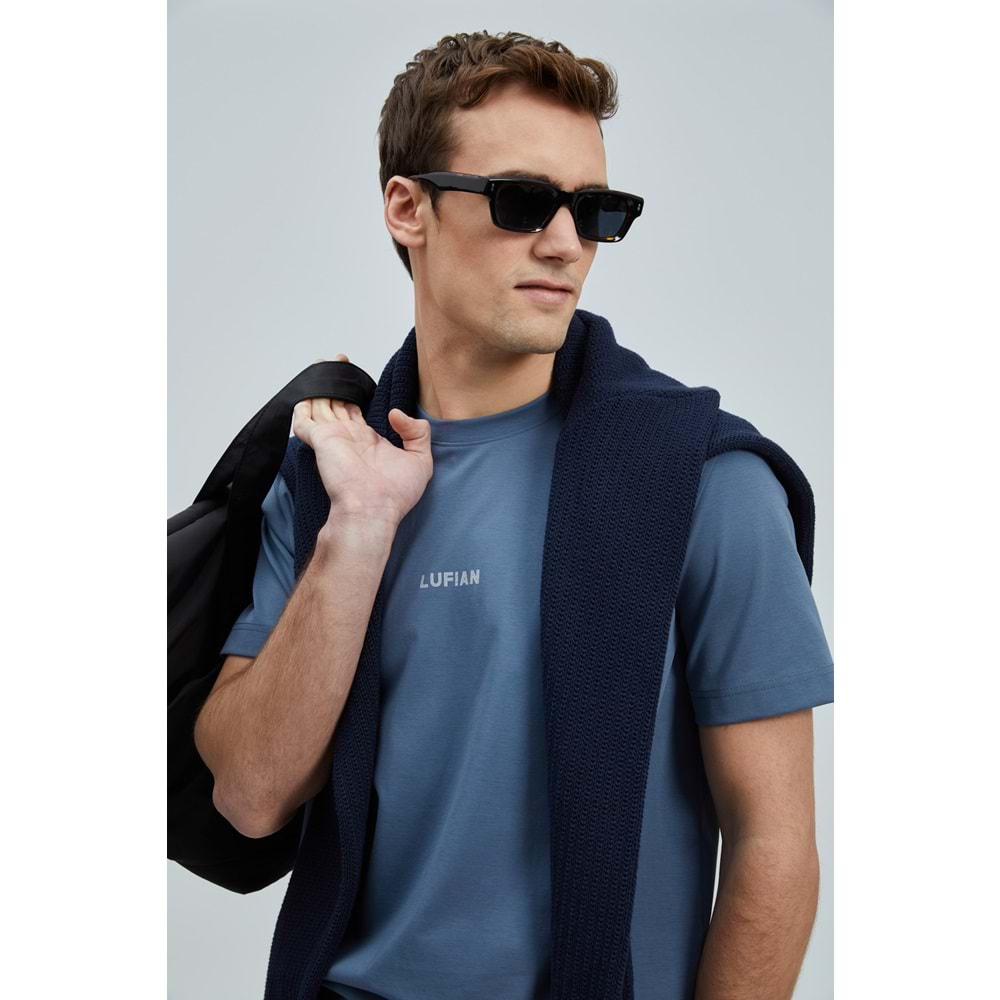 Lufian 111020235 Marcus Modern Grafik Tişort Erkek T-Shirt
