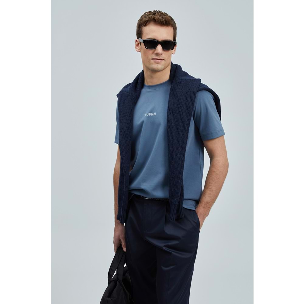 Lufian 111020235 Marcus Modern Grafik Tişort Erkek T-Shirt