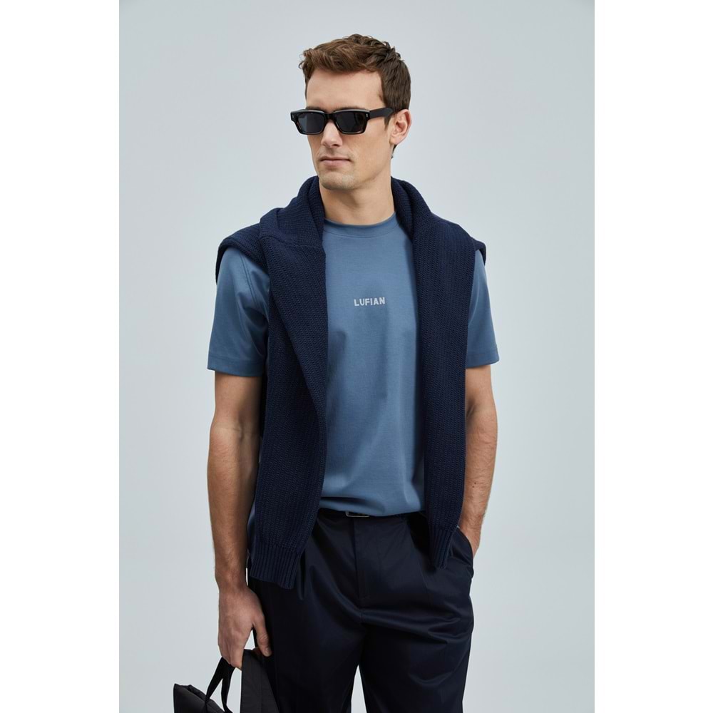 Lufian 111020235 Marcus Modern Grafik Tişort Erkek T-Shirt