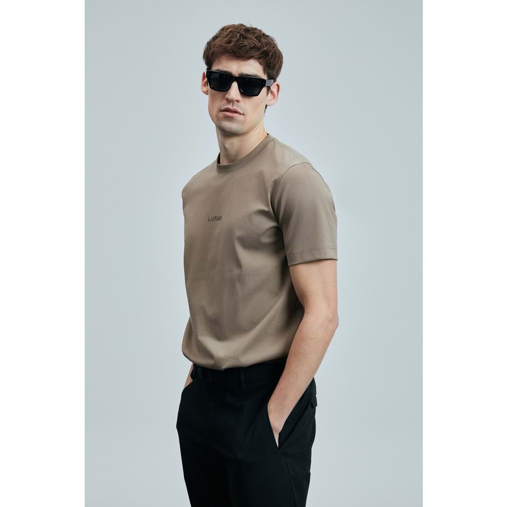 Lufian 111020235 Marcus Modern Grafik Tişort Erkek T-Shirt