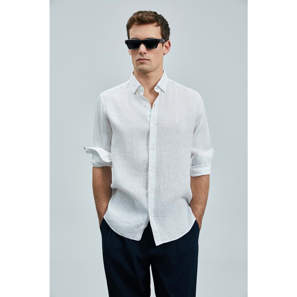 Lufian 111010630 Pitaya Keten Gömlek Comfort Fit Erkek Gömlek