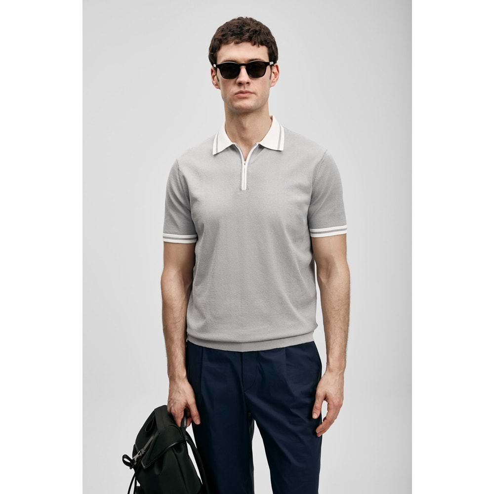 Lufian 111090138 Dean Modal Karışımlı Kazak Erkek Polo Tişört Erkek Tişort