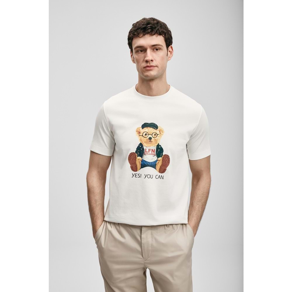 Lufian 111020305 Teddy Modern Grafik T- Shirt Erkek T-Shirt