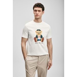 Lufian 111020305 Teddy Modern Grafik T- Shirt Erkek T-Shirt