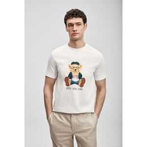 Lufian 111020305 Teddy Modern Grafik T- Shirt Erkek T-Shirt