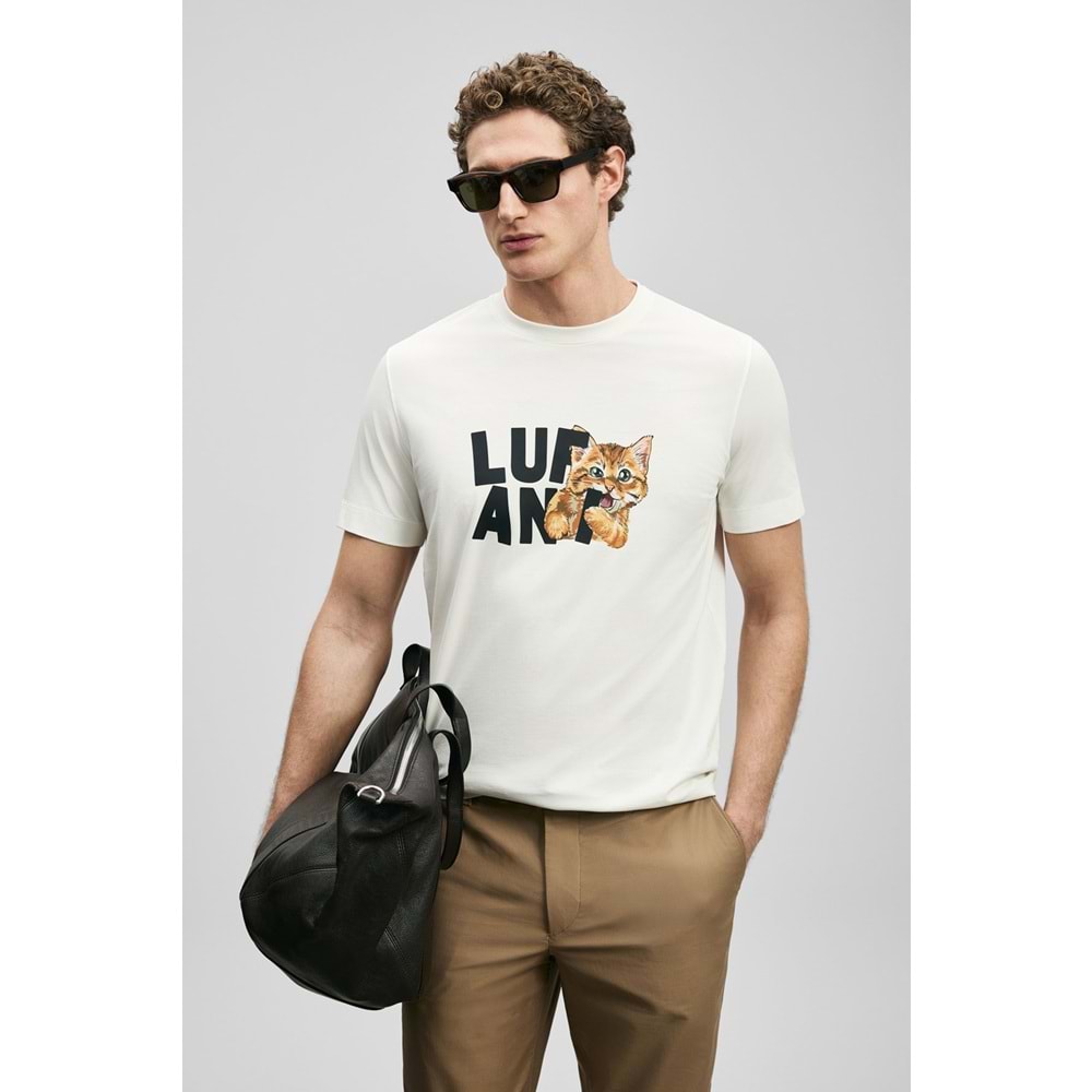 Lufian 111020304 Max Modern Grafik T-Shirt Erkek Tişort