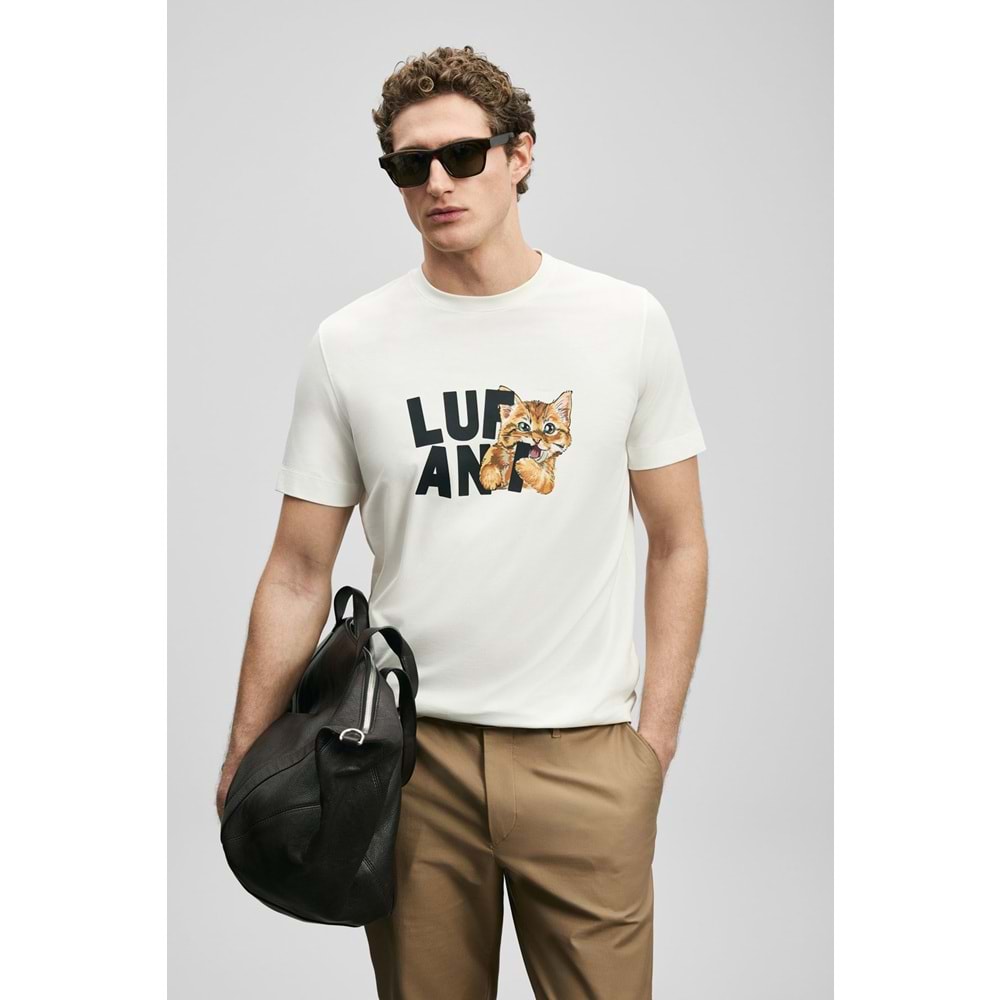Lufian 111020304 Max Modern Grafik T-Shirt Erkek Tişort