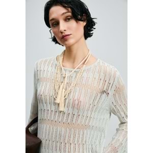 Lufian 121090043 Lace Kadın Örme T-Shirt Kadın Tişört