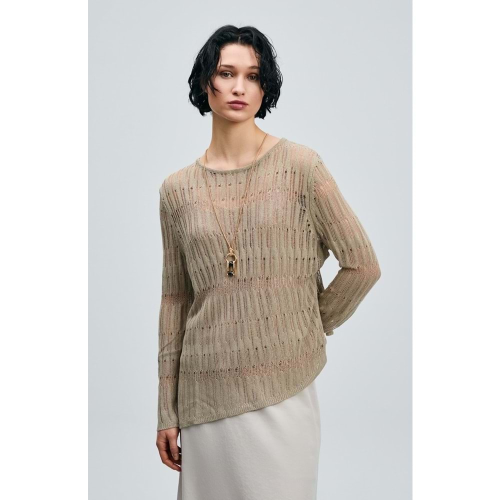 Lufian 121090043 Lace Kadın Örme T-Shirt Kadın Tişört