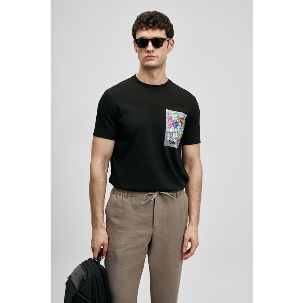 Lufian 111020296 Charlıe Modern Grafik T- Shirt Erkek Tişort