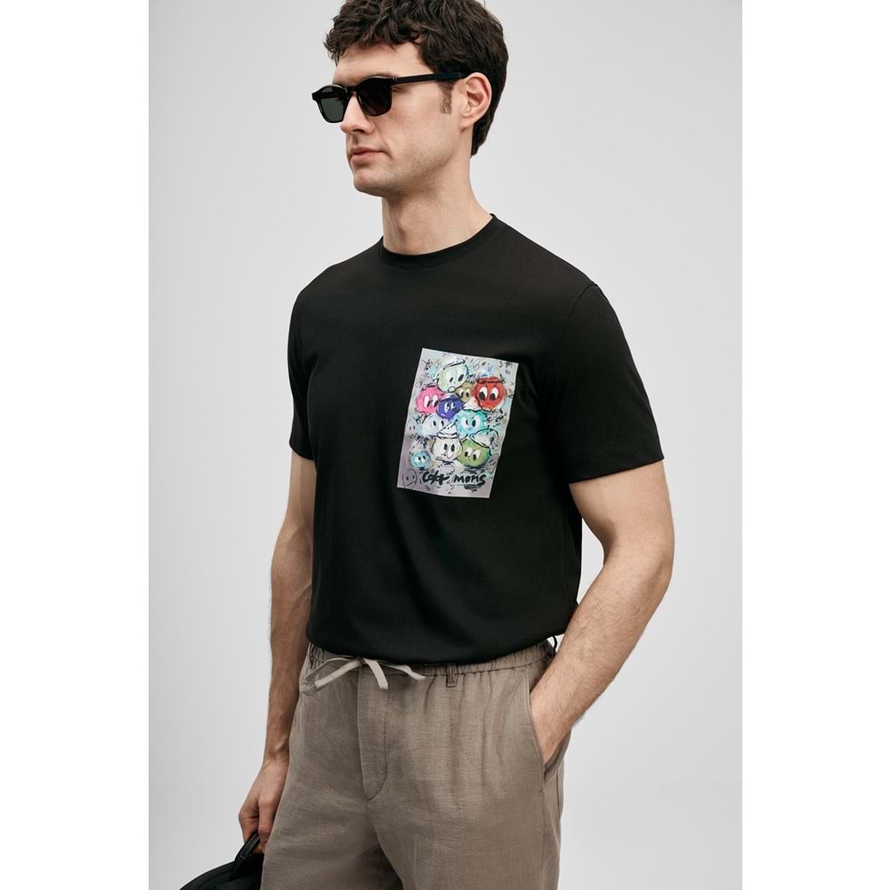 Lufian 111020296 Charlıe Modern Grafik T- Shirt Erkek Tişort