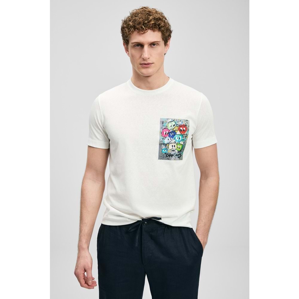 Lufian 111020296 Charlıe Modern Grafik T- Shirt Erkek Tişort