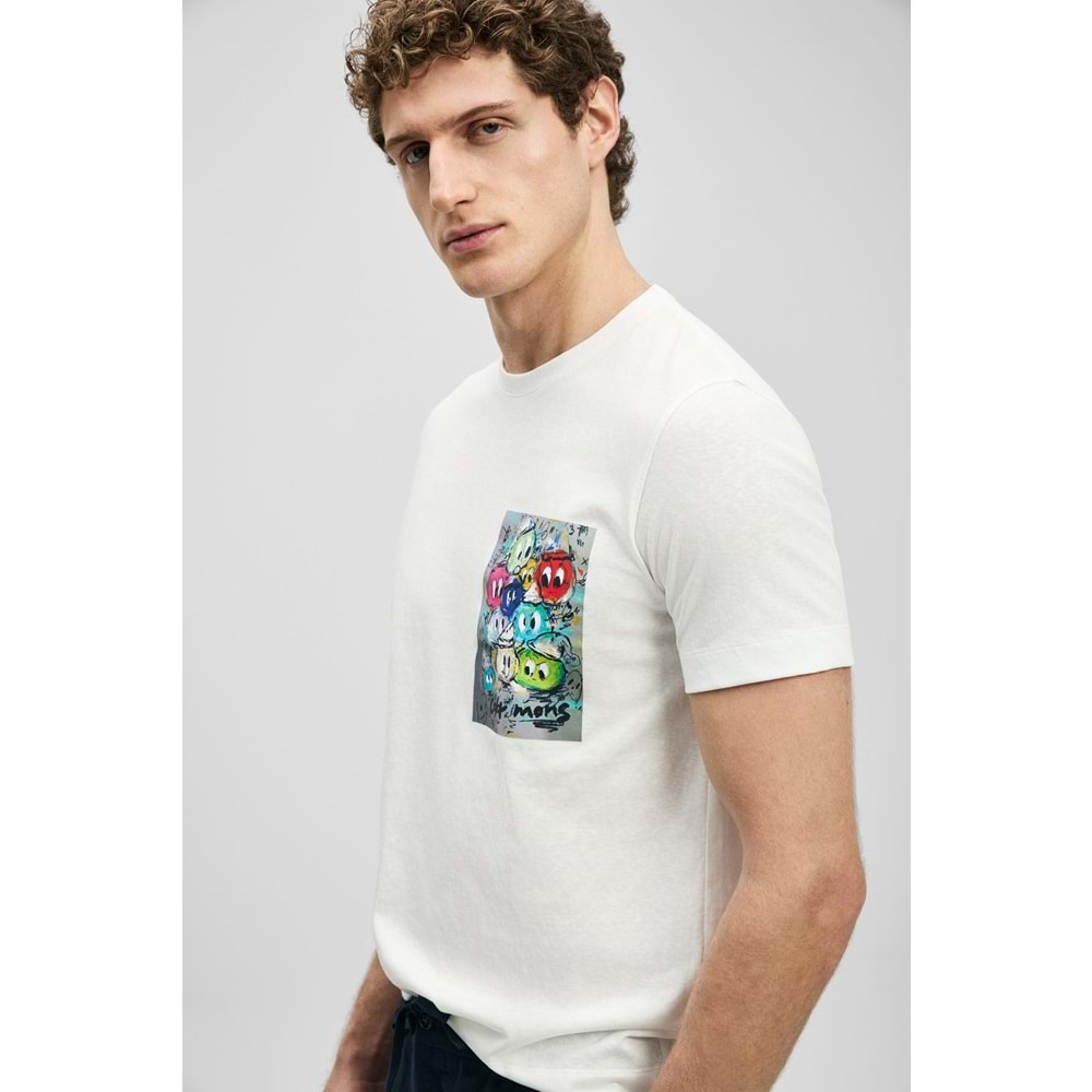 Lufian 111020296 Charlıe Modern Grafik T- Shirt Erkek Tişort