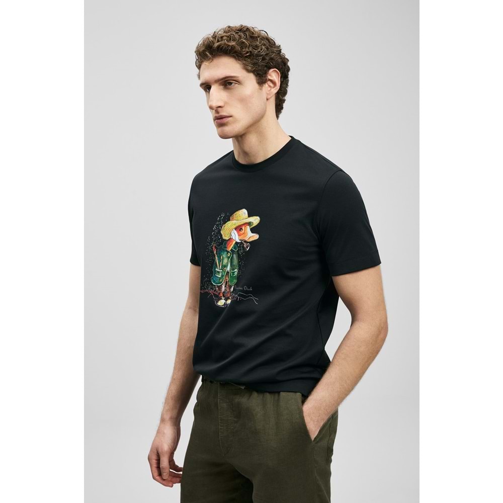 Lufian 111020292 Duck Modern Grafik T-Shirt Erkek Tişort
