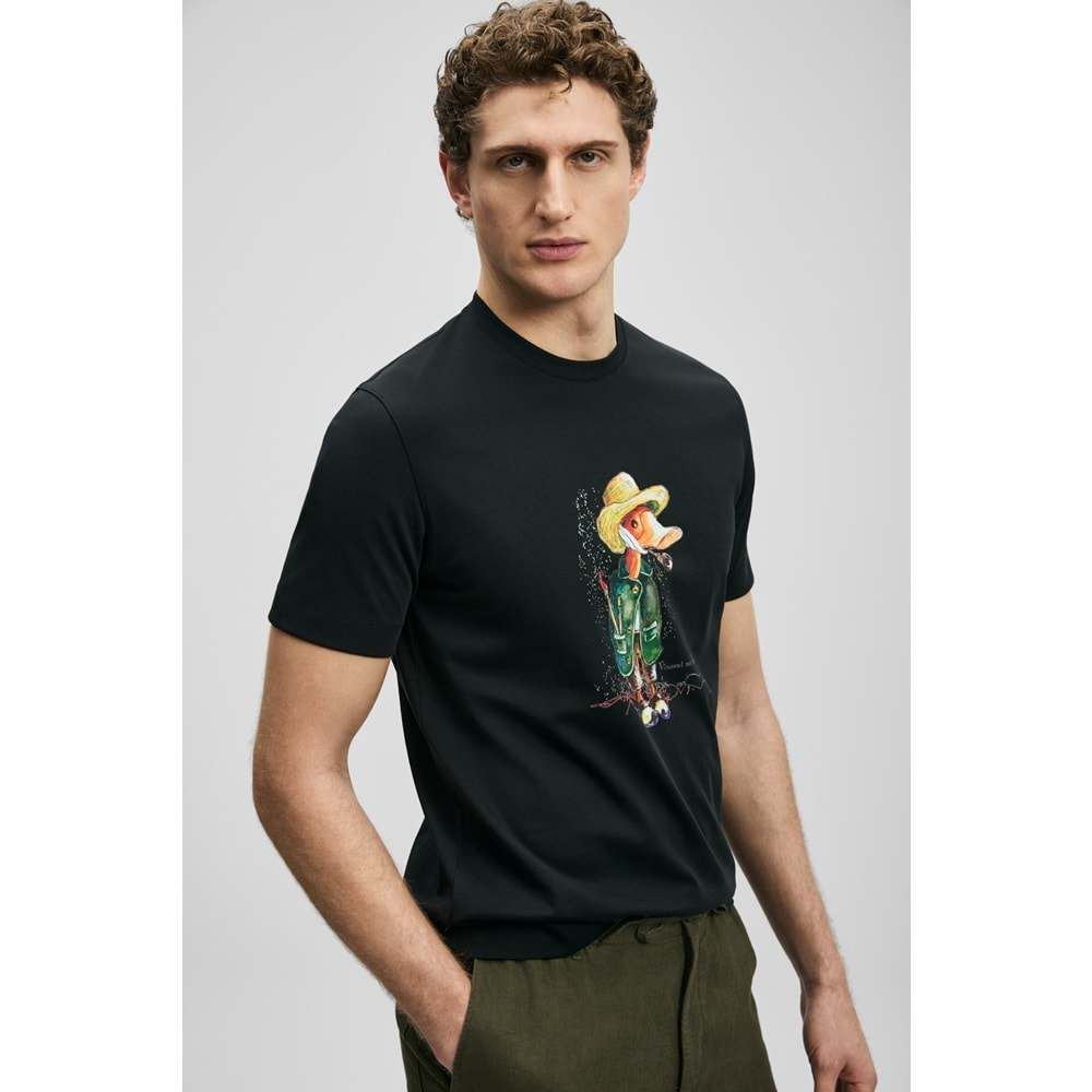 Lufian 111020292 Duck Modern Grafik T-Shirt Erkek Tişort