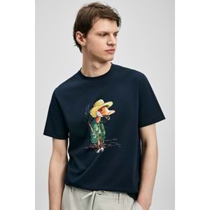 Lufian 111020292 Duck Modern Grafik T-Shirt Erkek Tişort