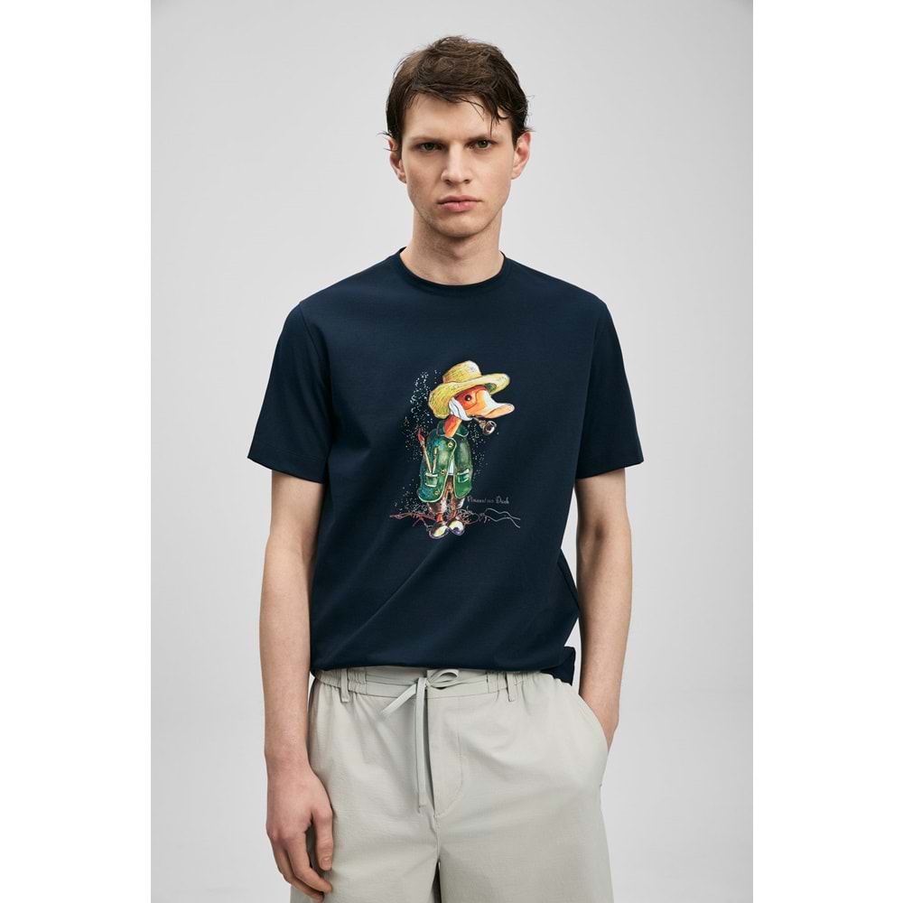 Lufian 111020292 Duck Modern Grafik T-Shirt Erkek Tişort