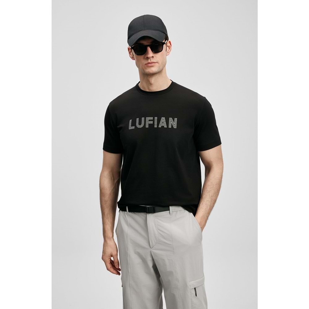Lufian 111020280 Oscar Modern Grafik T- Shirt Tişört Erkek Tişort